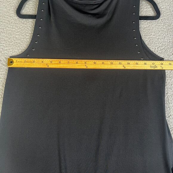 Catherine Tank Top Womens Medium Black Square Studs Pullover Wide Strap Stretch - Picture 6 of 11